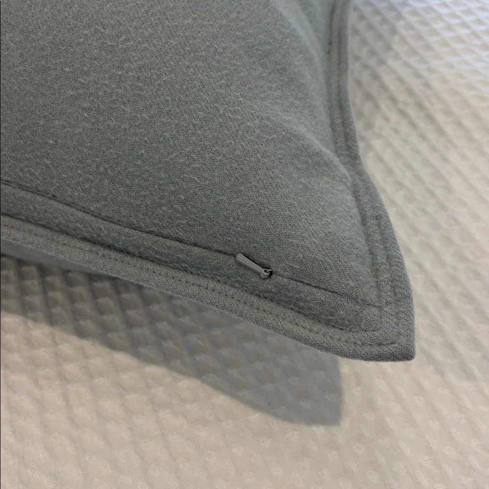 Restoration Hardware (2) Cashmere Throw Pillow Covers Zip Soft Blue 23” x 23” RH